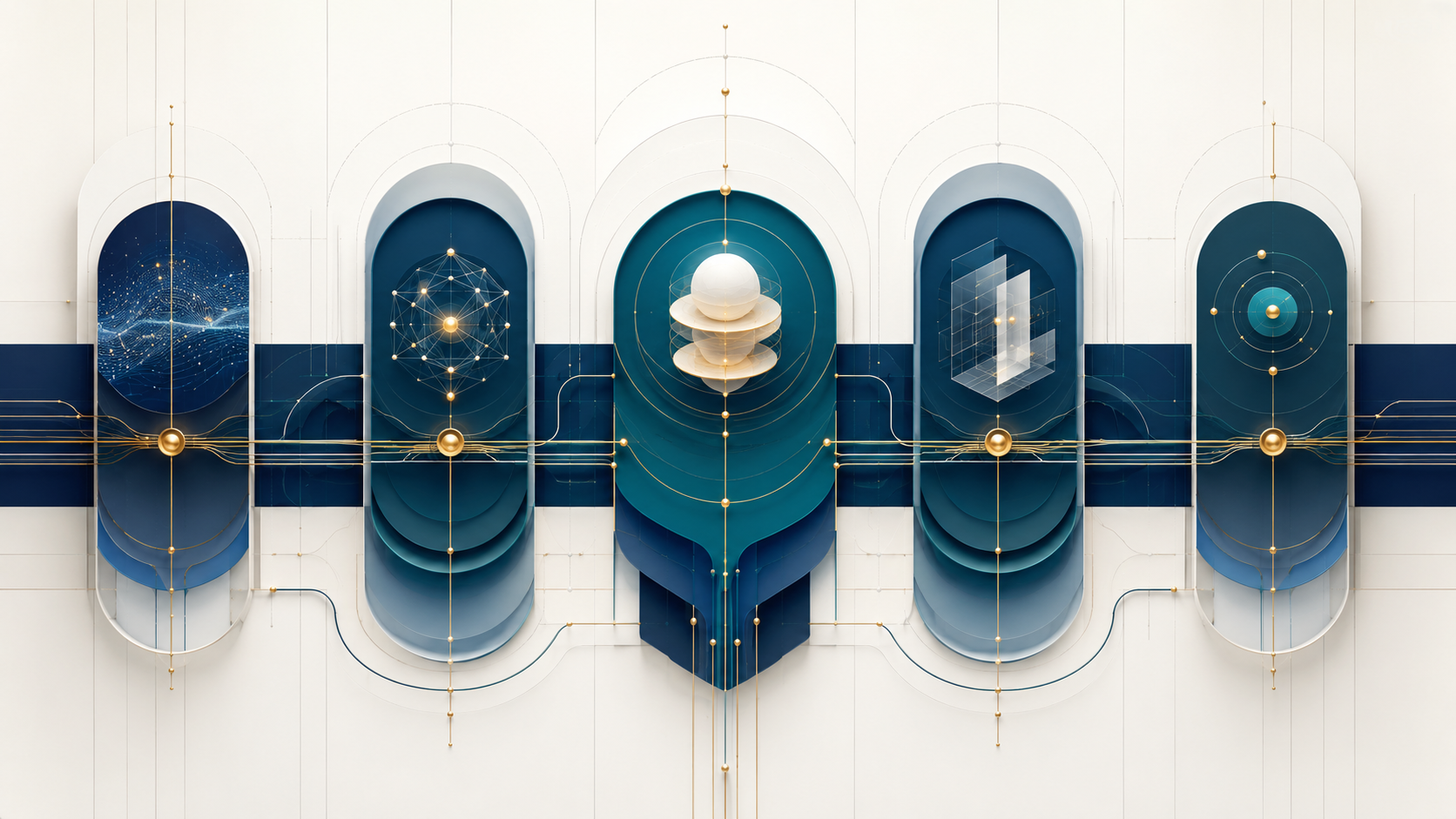 Abstract operating system visual for product-led cross-border commerce